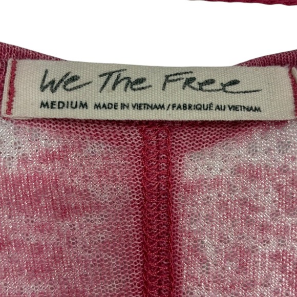 We The Free Pink Burnout V Neck Flowy Oversized Tee Womens Size M - Picture 4 of 5
